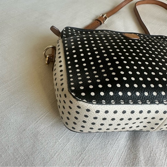 Fossil Black and Cream Crossbody Bag with Polka Dot Design - Picture 1 of 11